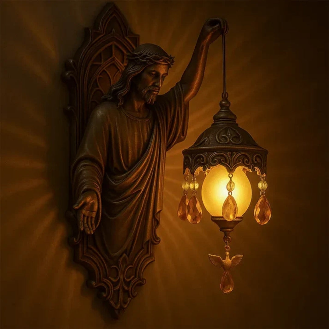Sculptural Wall Lamp with Mythological Figures – Hand-Finished with Ambient Light for a Cozy Living Room and Bedroom | Sansoti