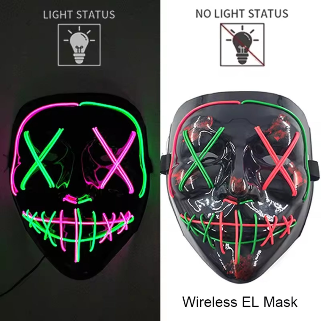 Luminous Face Mask with LED Lighting – Switchable Neon Modes for Holidays, Parties and Events | Sansoti