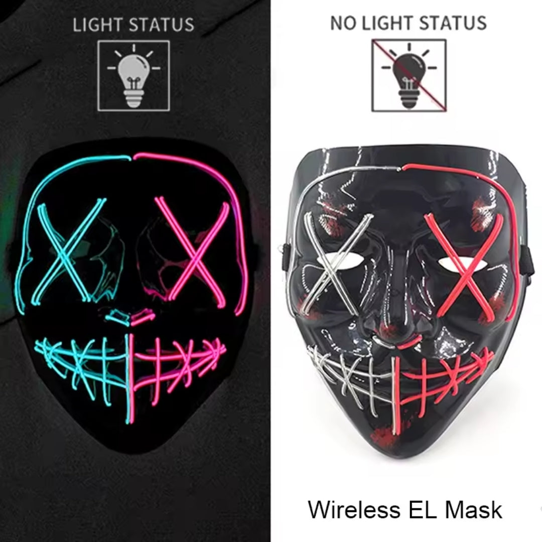 Luminous Face Mask with LED Lighting – Switchable Neon Modes for Holidays, Parties and Events | Sansoti