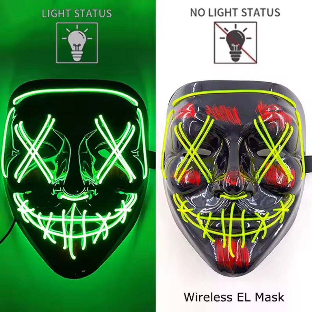 Luminous Face Mask with LED Lighting – Switchable Neon Modes for Holidays, Parties and Events | Sansoti