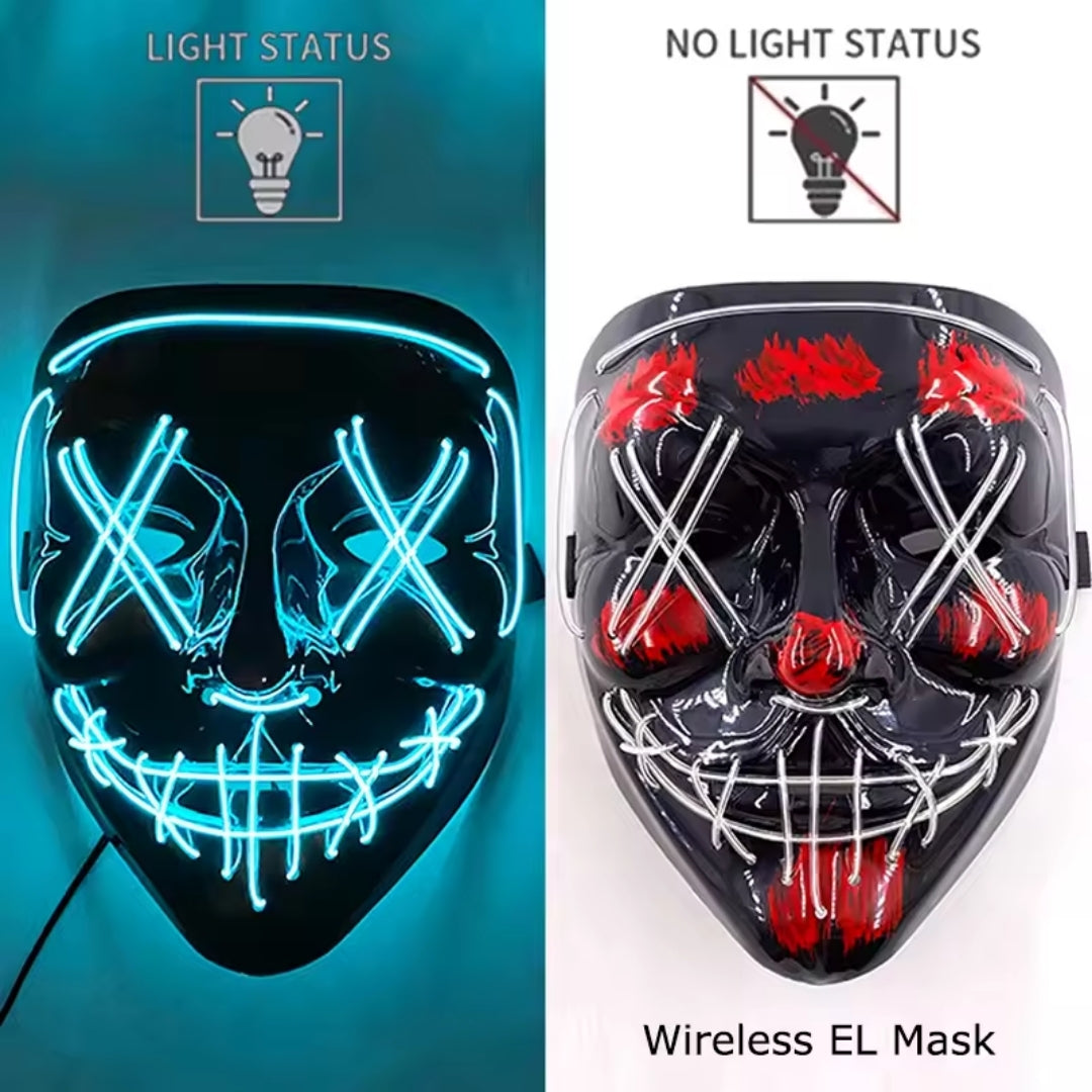 Luminous Face Mask with LED Lighting – Switchable Neon Modes for Holidays, Parties and Events | Sansoti