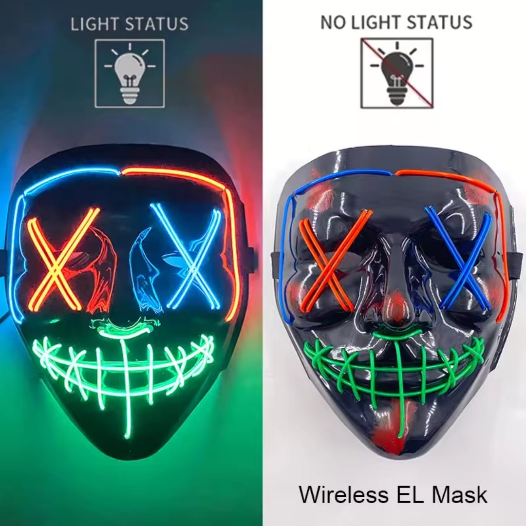 Luminous Face Mask with LED Lighting – Switchable Neon Modes for Holidays, Parties and Events | Sansoti