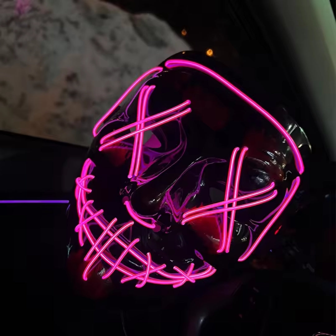 Luminous Face Mask with LED Lighting – Switchable Neon Modes for Holidays, Parties and Events | Sansoti