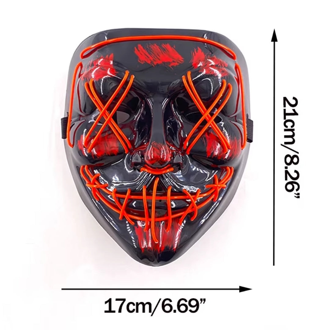 Luminous Face Mask with LED Lighting – Switchable Neon Modes for Holidays, Parties and Events | Sansoti