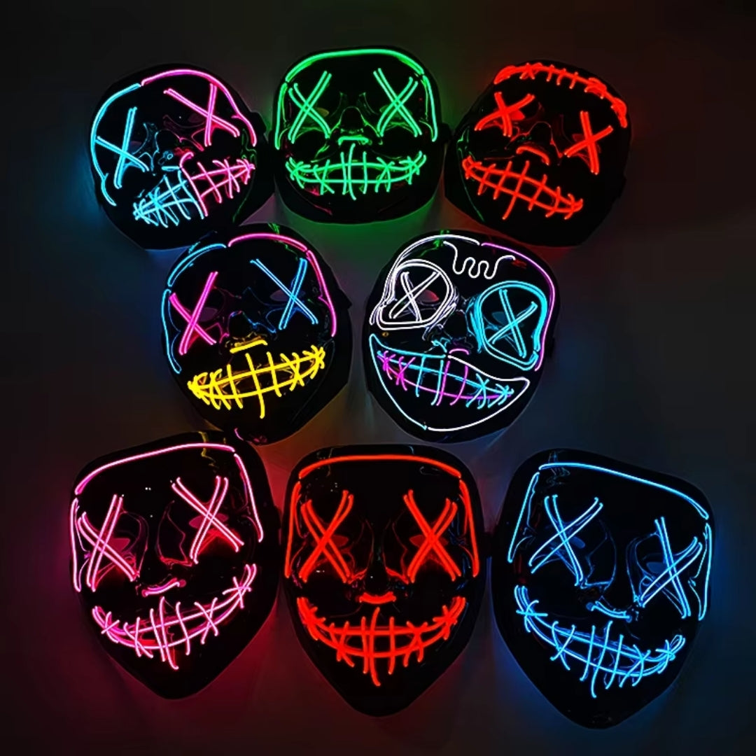 Luminous Face Mask with LED Lighting – Switchable Neon Modes for Holidays, Parties and Events | Sansoti