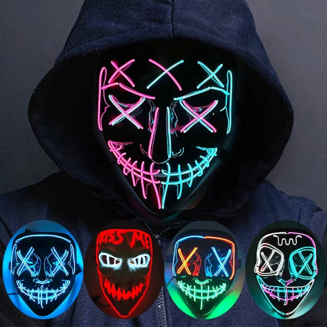 Luminous Face Mask with LED Lighting – Switchable Neon Modes for Holidays, Parties and Events | Sansoti