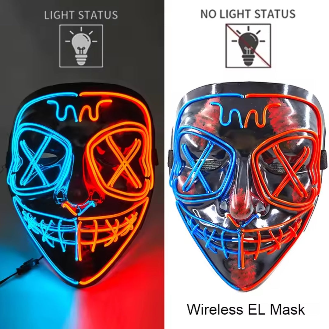 Luminous Face Mask with LED Lighting – Switchable Neon Modes for Holidays, Parties and Events | Sansoti