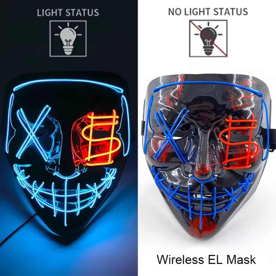 Luminous Face Mask with LED Lighting – Switchable Neon Modes for Holidays, Parties and Events | Sansoti