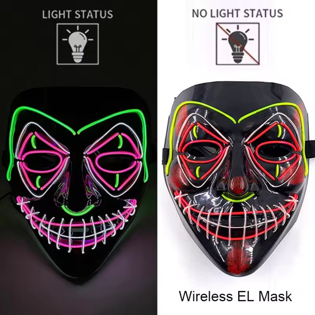 Luminous Face Mask with LED Lighting – Switchable Neon Modes for Holidays, Parties and Events | Sansoti