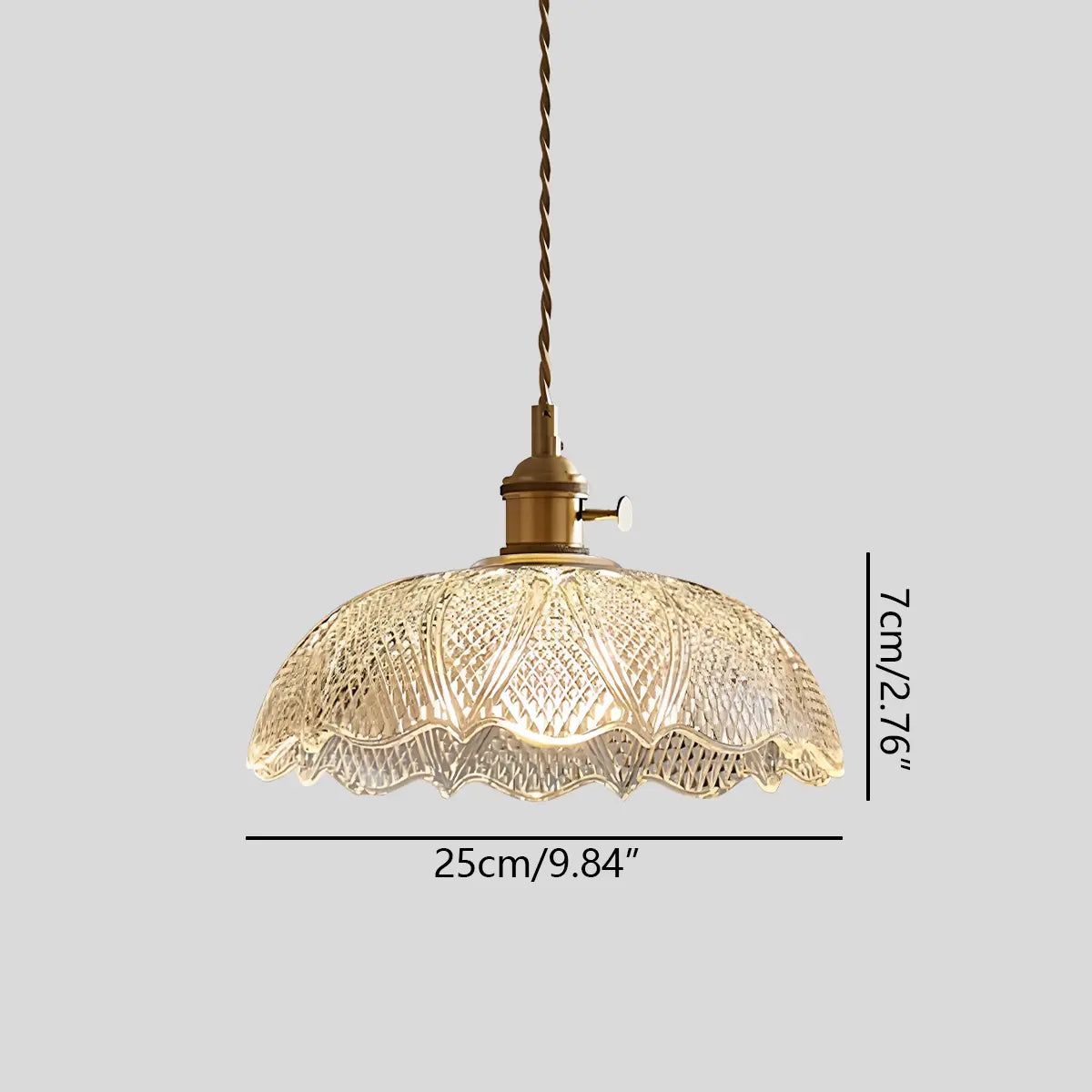 Suspension Verre Bronze Câble réglable Salon Table à manger Suspension en verre transparent Éclairage d'ambiance Vintage | Restfield