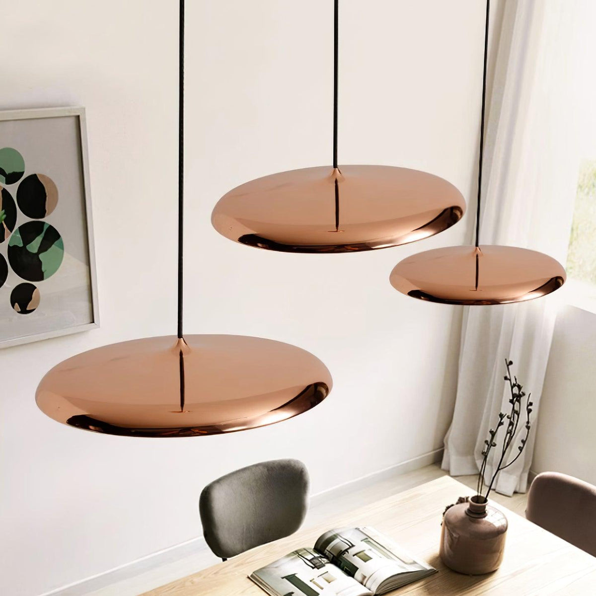 Pendelleuchte aus Metall und Acryl, dimmbar, für Kücheninsel, Esstisch und Wohnzimmer, Pastellfarben, minimalistisches Design | Sansoti