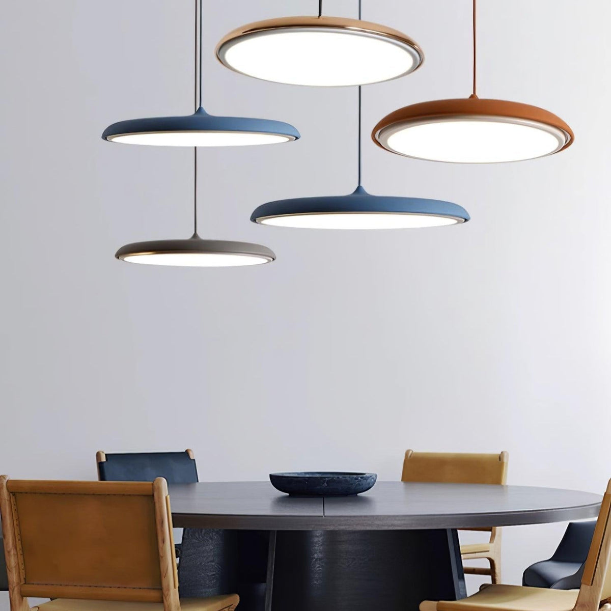 Pendelleuchte aus Metall und Acryl, dimmbar, für Kücheninsel, Esstisch und Wohnzimmer, Pastellfarben, minimalistisches Design | Sansoti