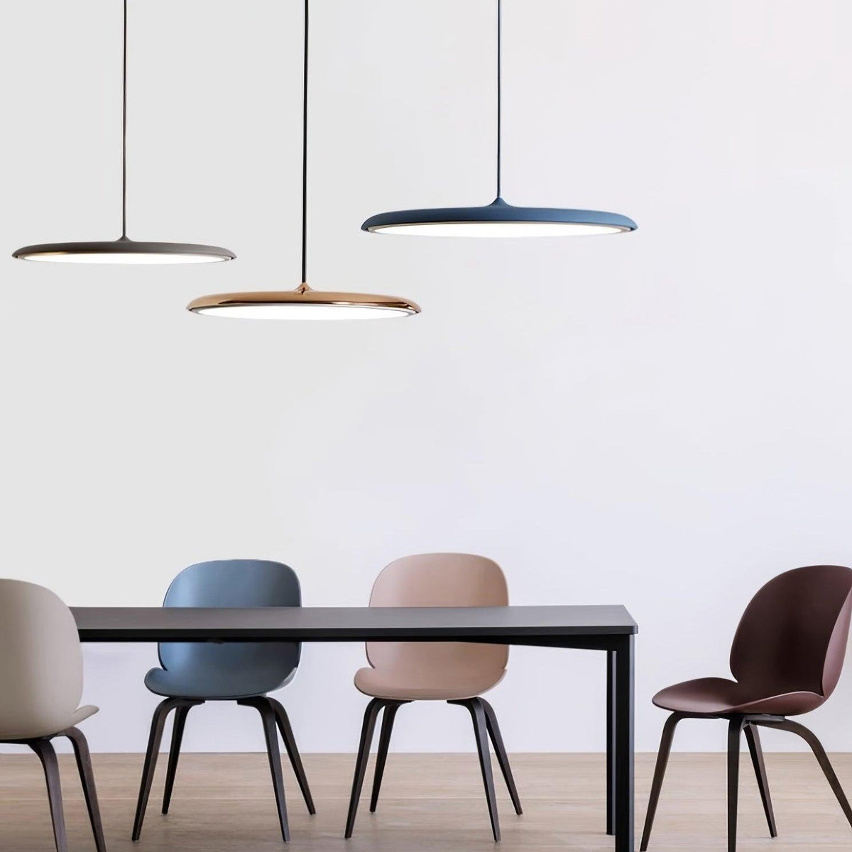 Pendelleuchte aus Metall und Acryl, dimmbar, für Kücheninsel, Esstisch und Wohnzimmer, Pastellfarben, minimalistisches Design | Sansoti