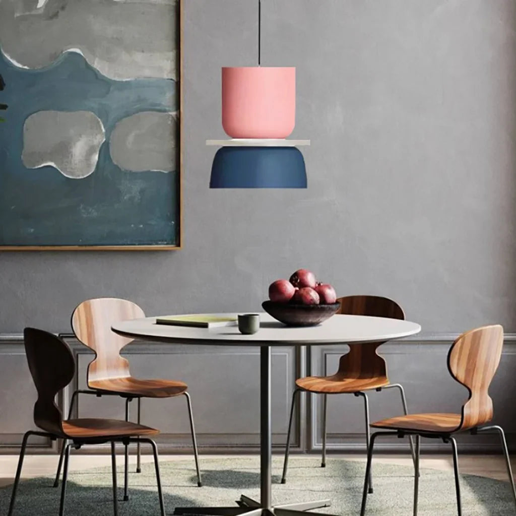 Hanglamp Nordic Color Block Aluminium Acryl Macaron 29cm E27 | Sansoti