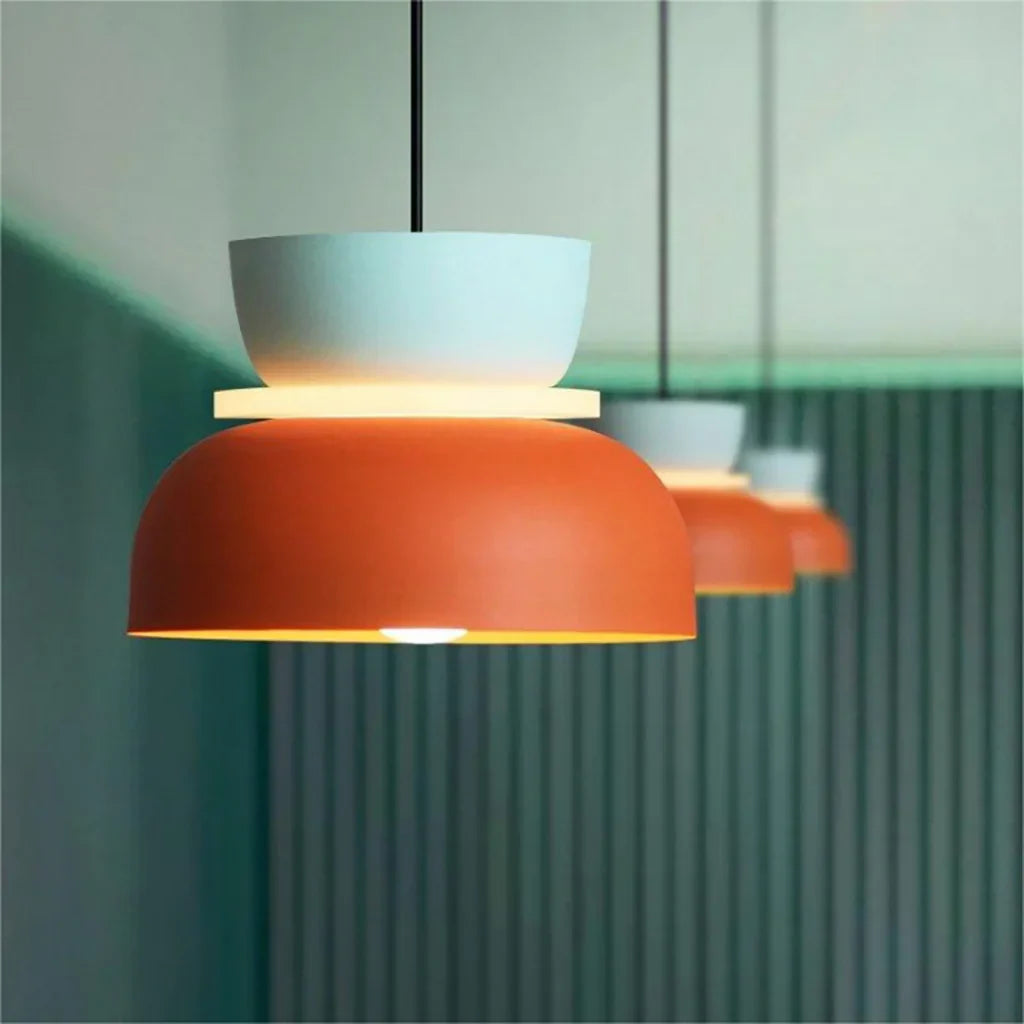 Hanglamp Nordic Color Block Aluminium Acryl Macaron 29cm E27 | Sansoti