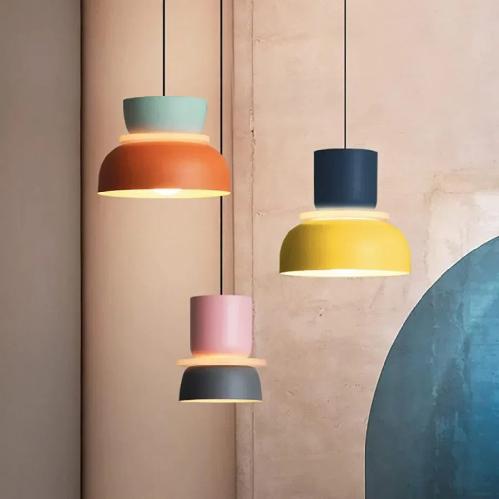 Hängeleuchte Acryl Farbblock Macaron Skandinavisch Nordisch E27 18-29cm Pastell Wohnzimmer Esszimmer | Restfield