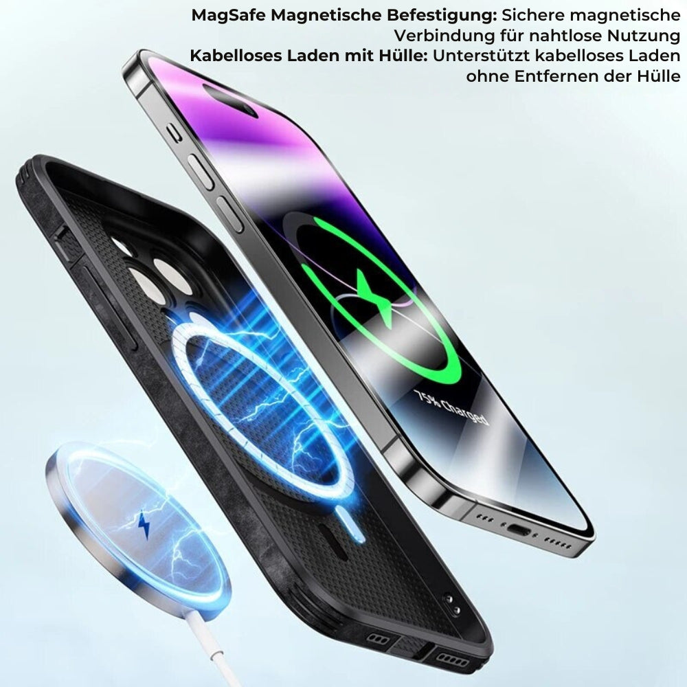 Smartphone Hoesje in Leerlook — Slank Design met Valbescheming & MagSafe-Compatibiliteit voor iPhone 16/15/14/13/12 | Sansoti