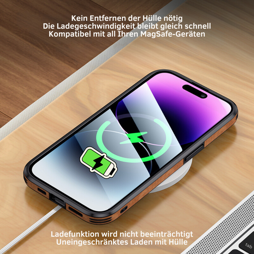 Smartphone Hoesje in Leerlook — Slank Design met Valbescheming & MagSafe-Compatibiliteit voor iPhone 16/15/14/13/12 | Sansoti