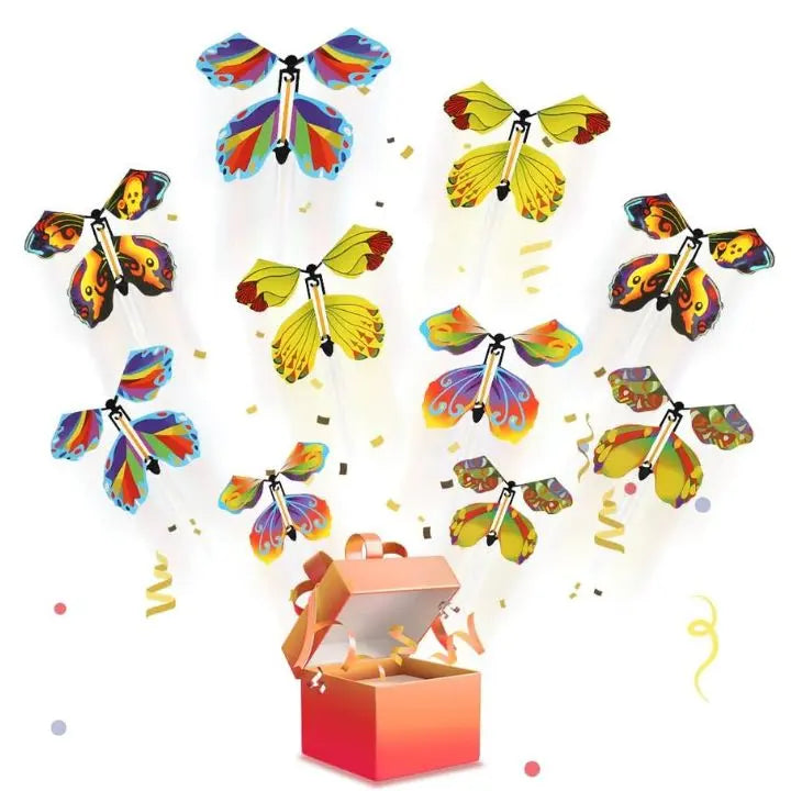 Vliegende Vlinders Verrassing Papier 12x11cm Set 15 Stuks Kaart Cadeau Verjaardag Feest Surprise Opwindbaar Decoratie | Sansoti