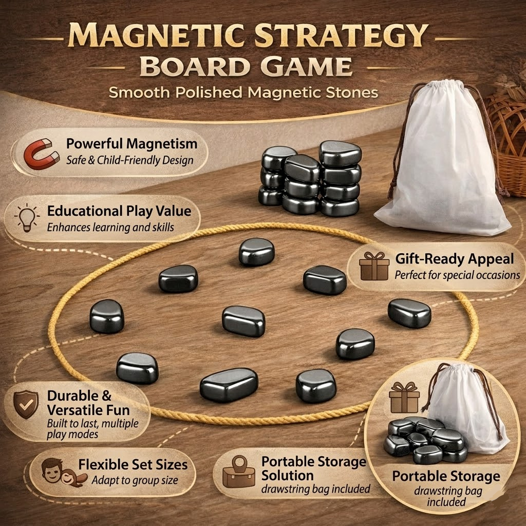 Magnetic Strategy Game 20-40 Pieces with Storage Bag Educational Board Game Focus Creativity Brain Teaser for Children | Sansoti