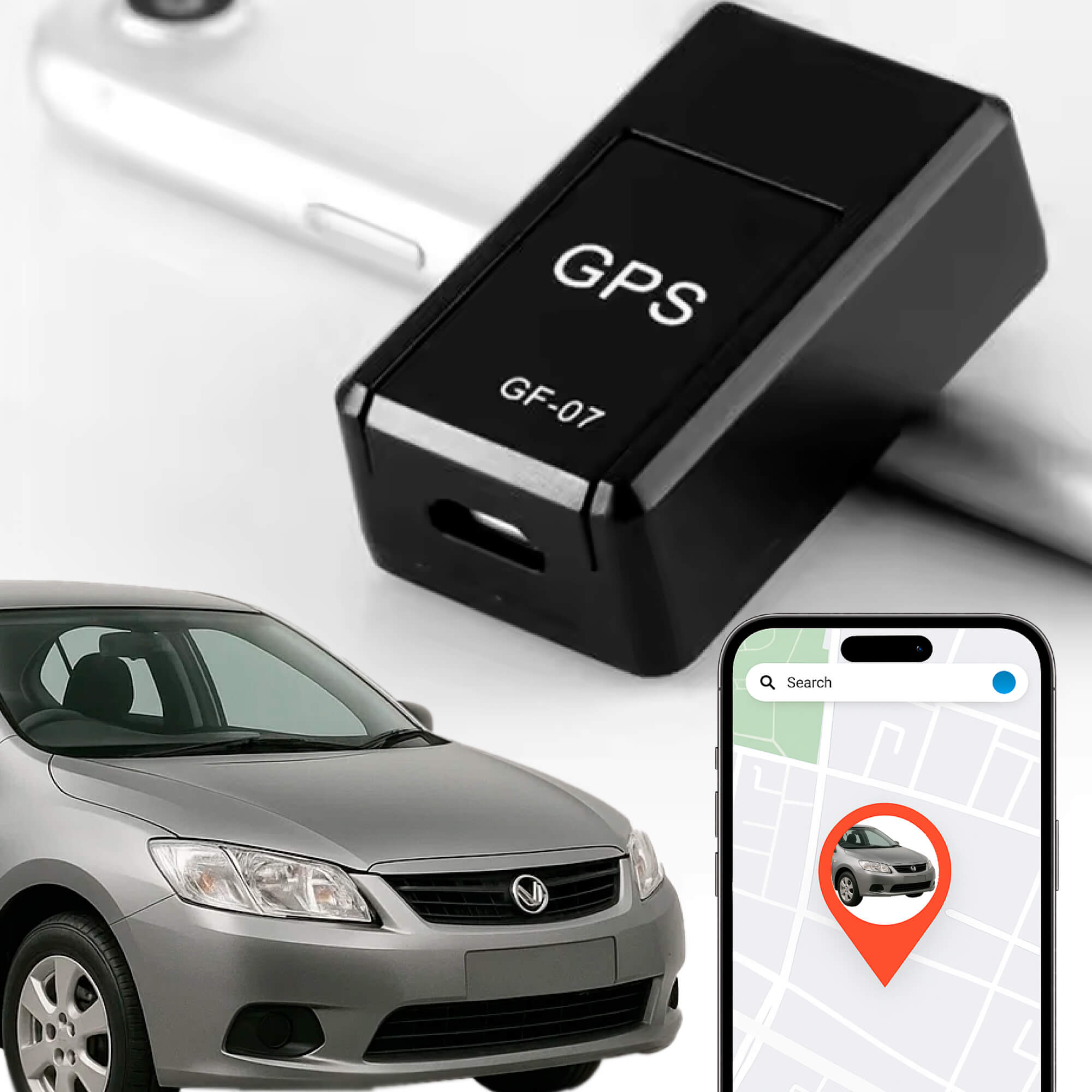Compacte GPS-tracker Magnetisch Mondiaal Voertuigvolgsysteem Realtime Lokalisatie zonder Abonnement | Sansoti