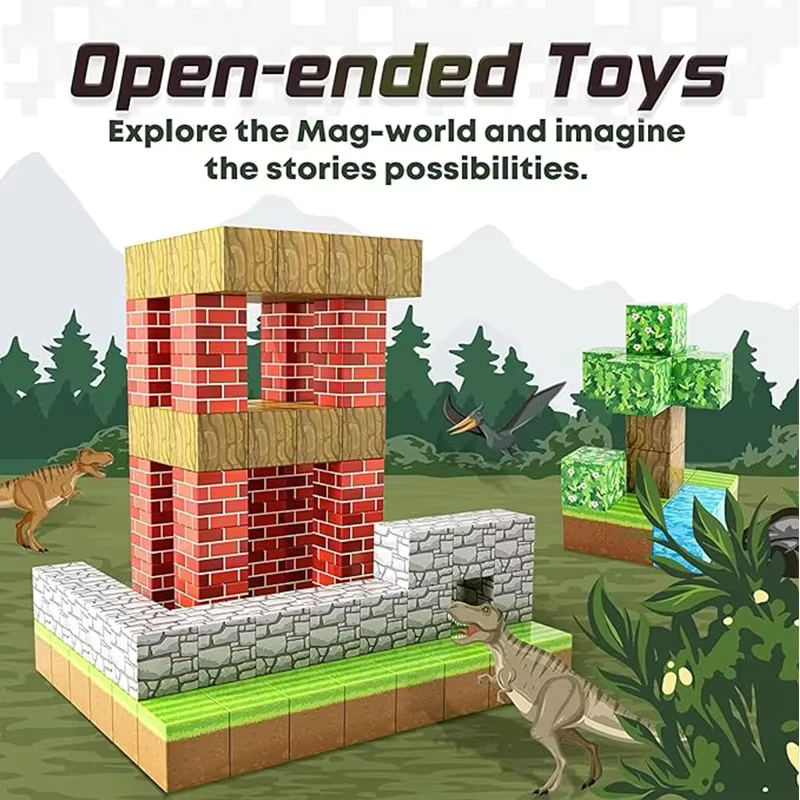 Magnetische Bouwblokken Set 100 Stuks Kunststof Kinderen Bouwspeelgoed Creatief Educatief Speelgoed Magnetische Kubussen Met Ideeënboek | Sansoti