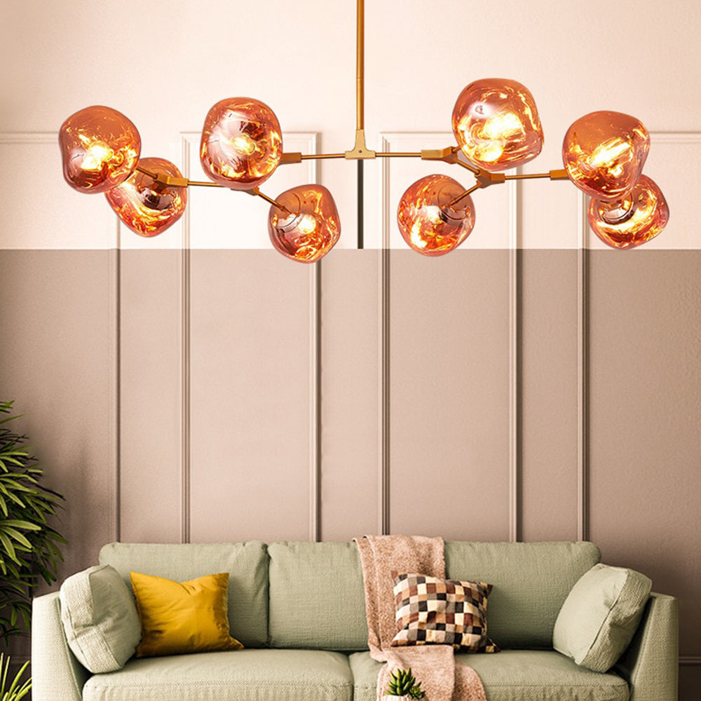Glazen Hanglamp met Bollenkap 3-Lichts Modern Metalen Armatuur Warmwit Licht Woonkamer Eetkamer Pendellamp | Sansoti