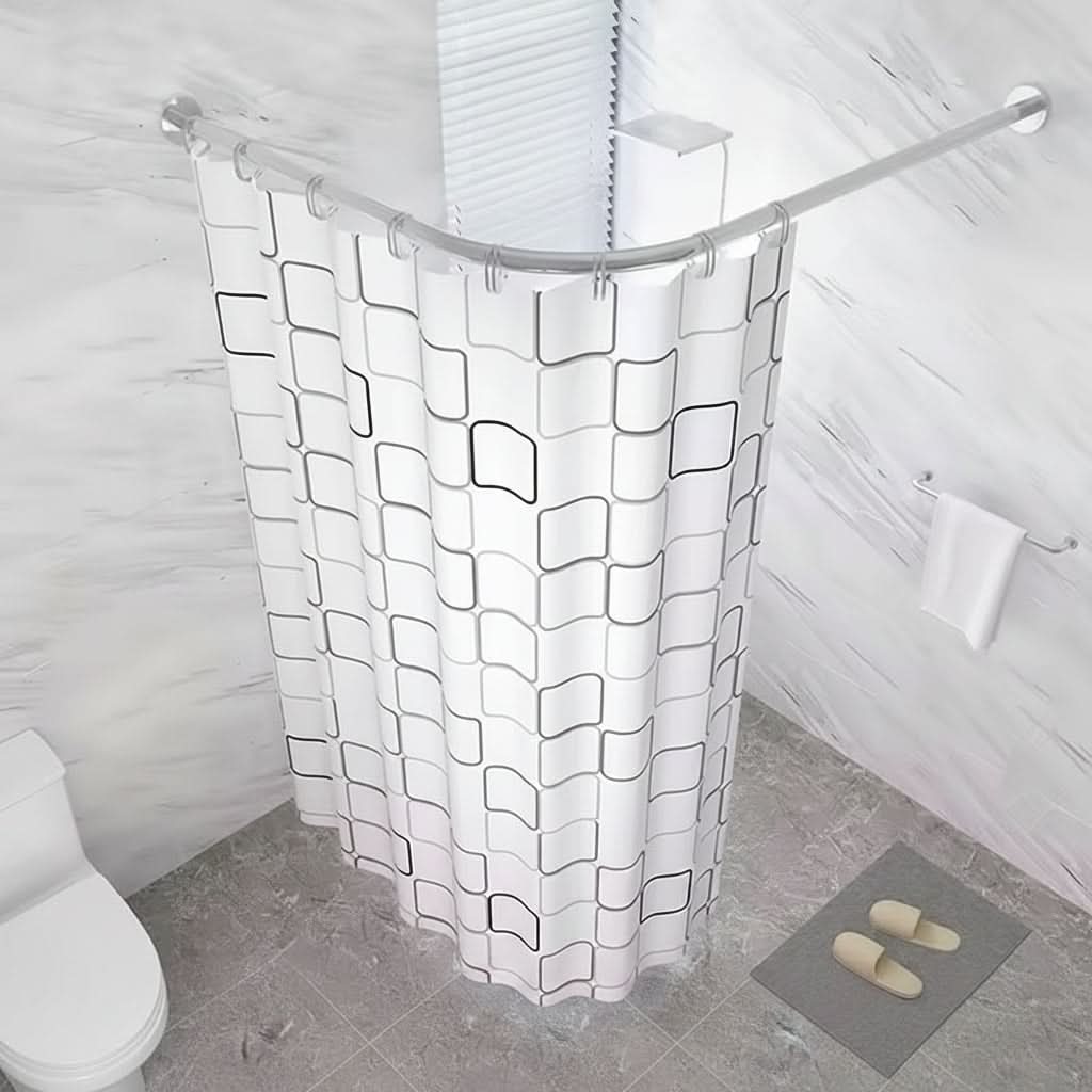 Uitschuifbare L-Vormige Douchestang Roestvrij Staal Boorvrij 70-110cm Hoekoplossing voor Kleine Badkamers | Sansoti