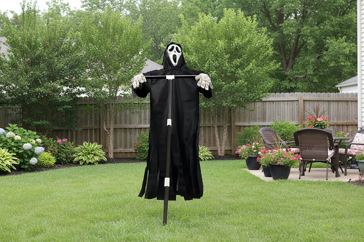 Hanging Horror Ghost Figure XXL – Creepy Halloween Decoration with Mask and Cloak for Garden and Party | Sansoti