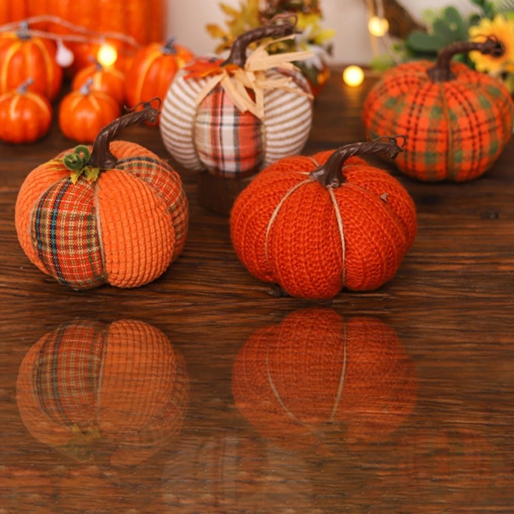 Mini Pompoenen Stof Herfstdecoratie Seizoen Tafel Wandscherm Halloween Thanksgiving Feestdagen Interieur | Sansoti