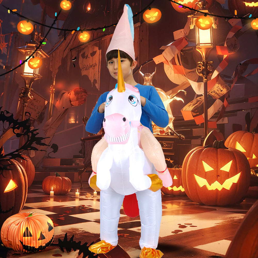 Aufblasbares Einhornkostüm für Kinder, Partykleidung, Verkleidungsanzug, Fantasiekostüm, Karneval, Einhorn-Outfit | Sansoti