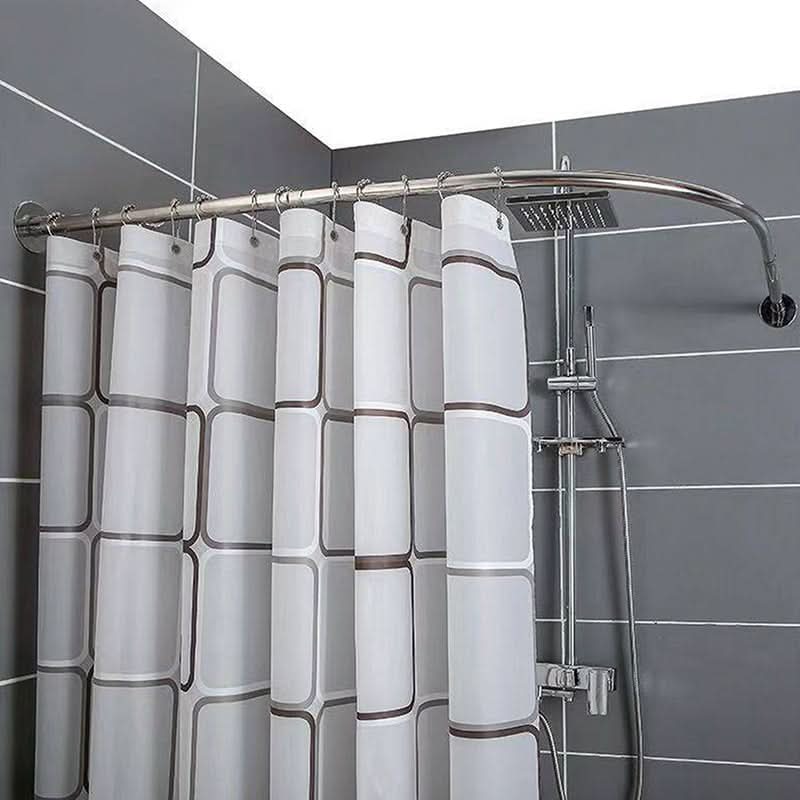 Uitschuifbare L-Vormige Douchestang Roestvrij Staal Boorvrij 70-110cm Hoekoplossing voor Kleine Badkamers | Sansoti