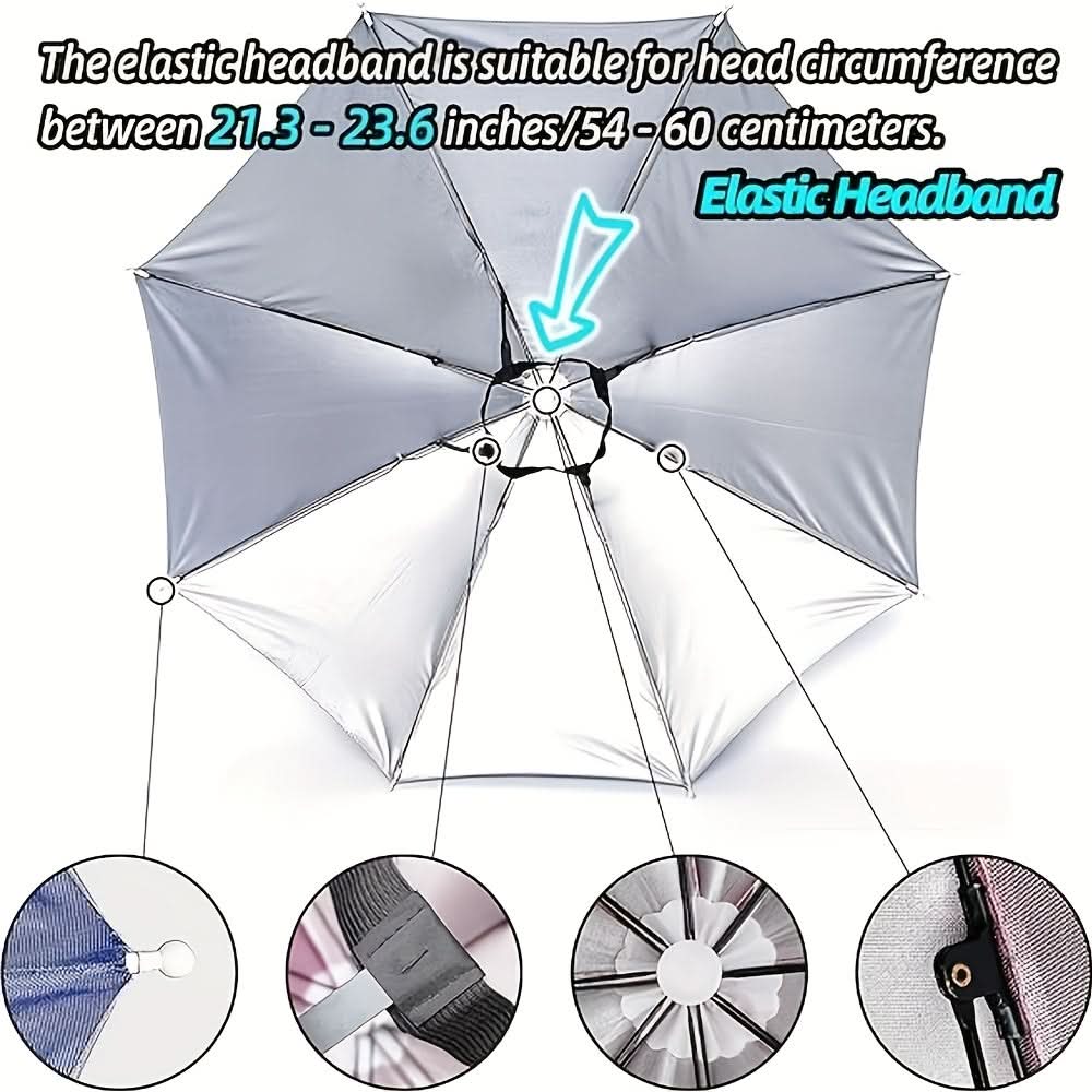 Paraplu Hoed Handsfree Zonbescherming Tuin Wandelen Vissen Strand Camping Opvouwbaar UV Filter Hoofdparasol | Sansoti