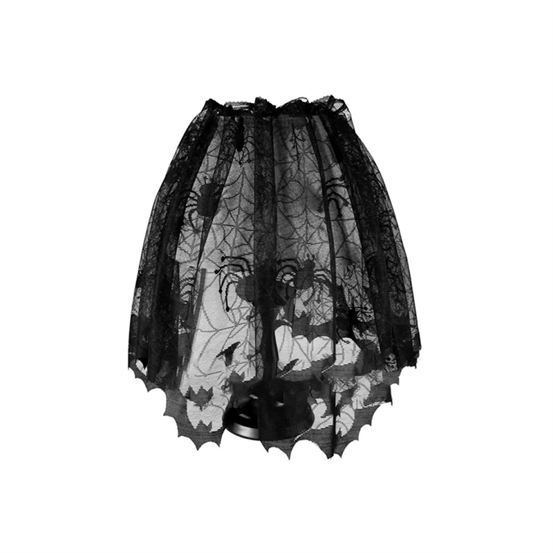 Lace Spiderweb Table Runner Black 18x73 inch Halloween Gothic Decor Mantel Table Party Decoration | Sansoti