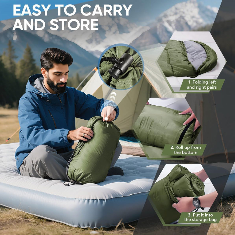 Envelop Slaapzak Thermisch Gewatteerd Polyester Camping Hiking Outdoor Reizen Warm Comfortabel Seizoenen | Sansoti