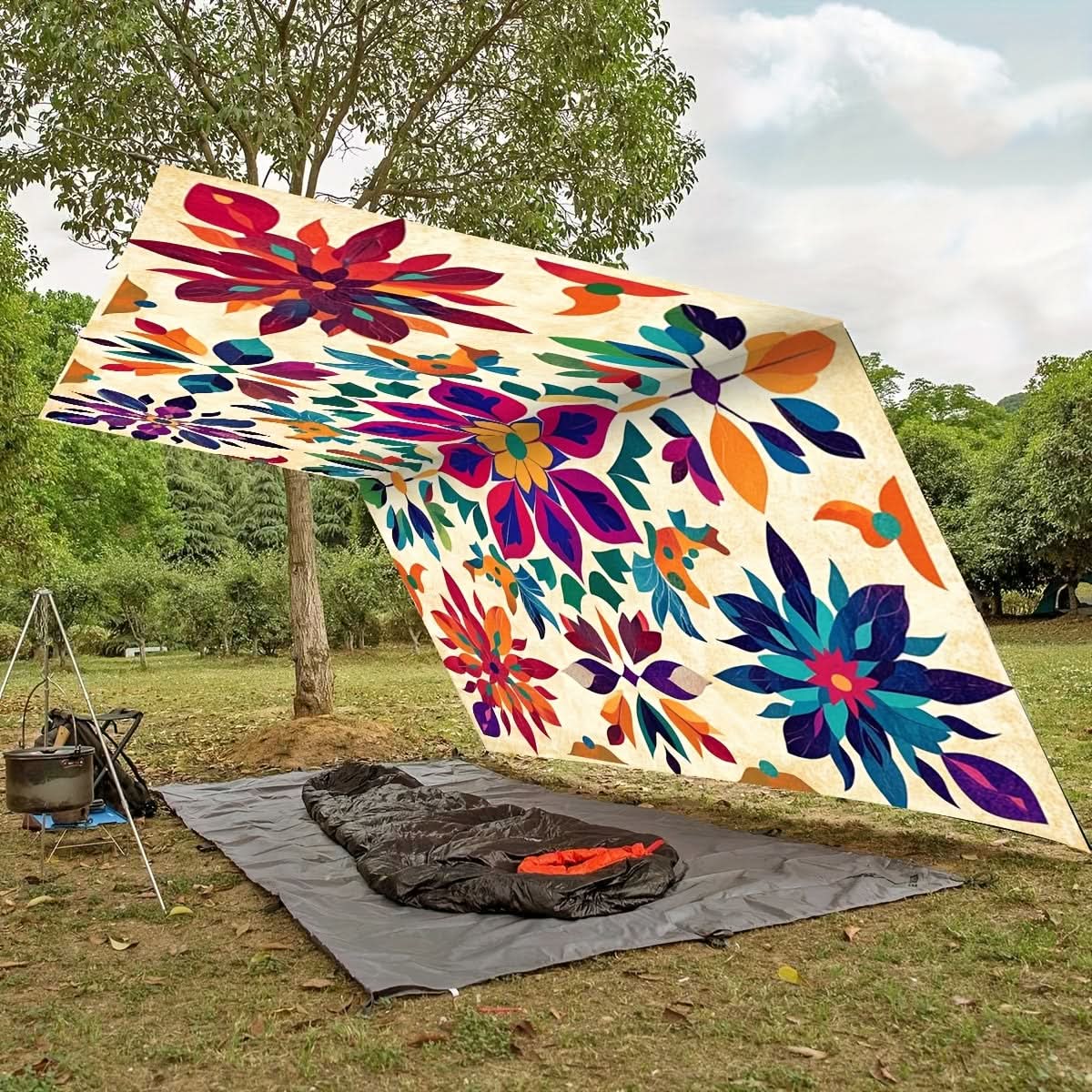 Buitenschirm Bohemian Mandala Sonnenschutz Polyester-Sonnensegel Garten Terrasse Strand Balkon Dekoratives Hängetuch | Sansoti