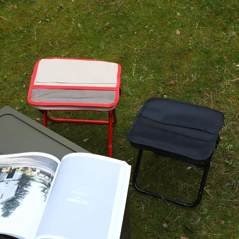 Opvouwbare Campingstoel Ultralight met Draagriem Zwart Khaki Rood voor Festival Outdoor Picknick Strand Tuin | Sansoti