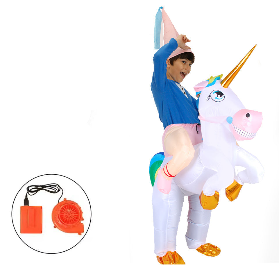 Aufblasbares Einhornkostüm für Kinder, Partykleidung, Verkleidungsanzug, Fantasiekostüm, Karneval, Einhorn-Outfit | Sansoti