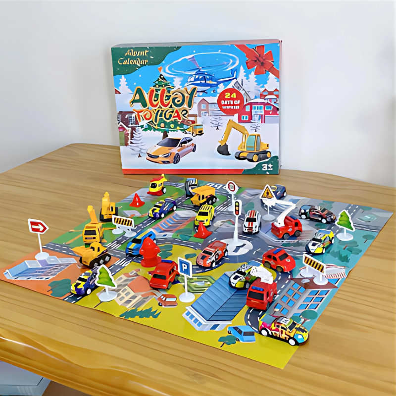 Speelgoed Auto Adventskalender 24 Stuks Kerst Aftelkalender Kinderen Verrassingskalender Voertuigen | Sansoti