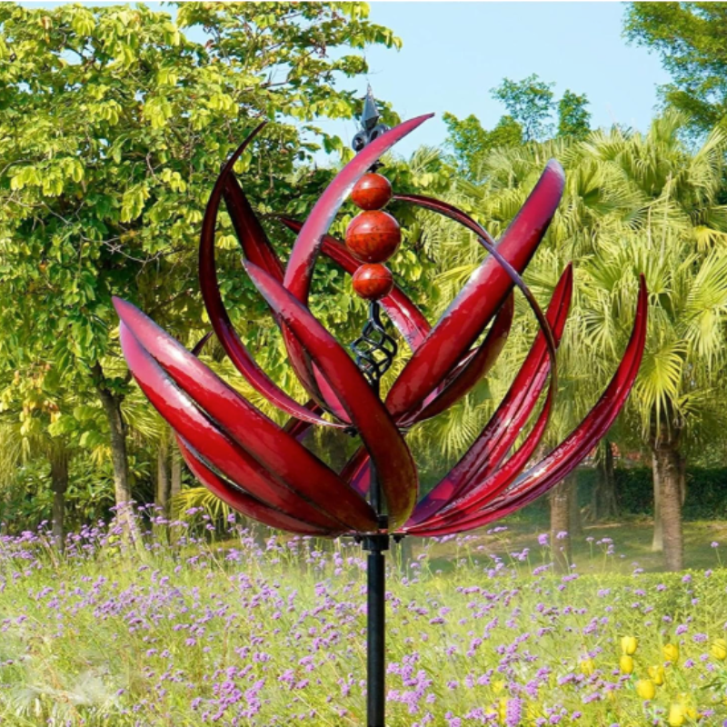Dekoratives Windspiel für den Garten – Drehendes Metall-Gartenornament mit Reflektion | Restfield