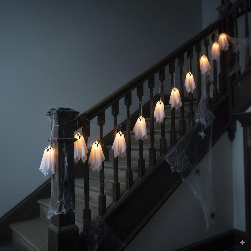 Hanging Ghost Decoration with LED Lighting for Halloween Party Indoor Outdoor Garden Horror Décor | Sansoti