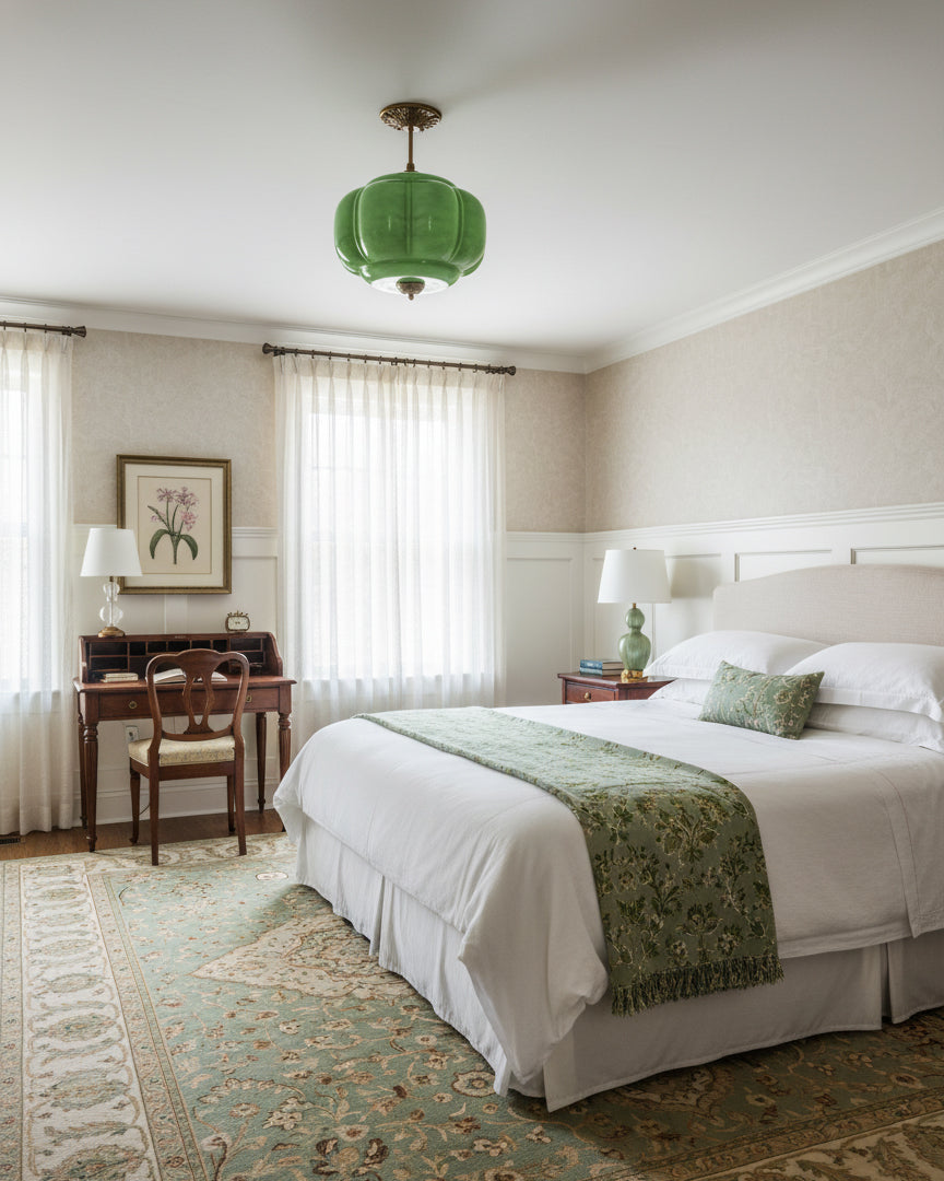 Plafonnier design vintage en verre – éclairage de plafond élégant avec détails métalliques | Restfield