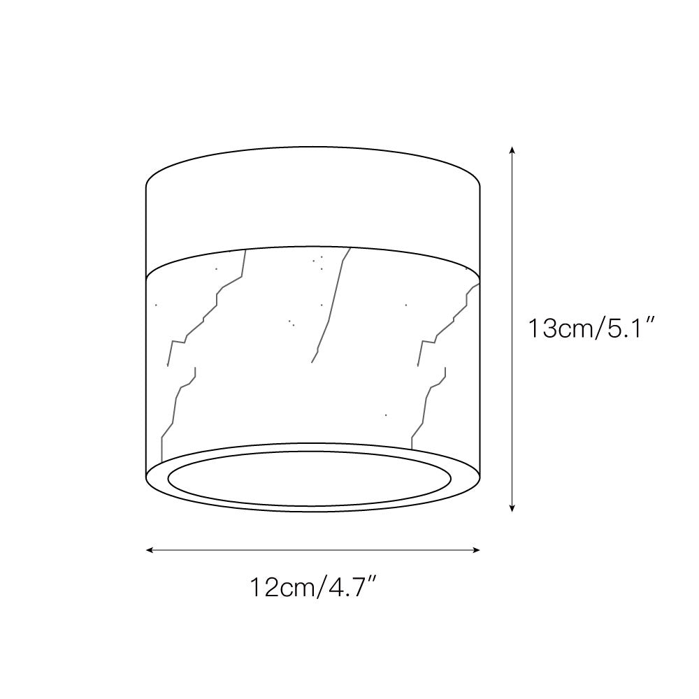 Ronde Plafondlamp Marmer met Glazen Kap Moderne Verlichting voor Woonkamer Slaapkamer Hal en Eetkamer | Sansoti
