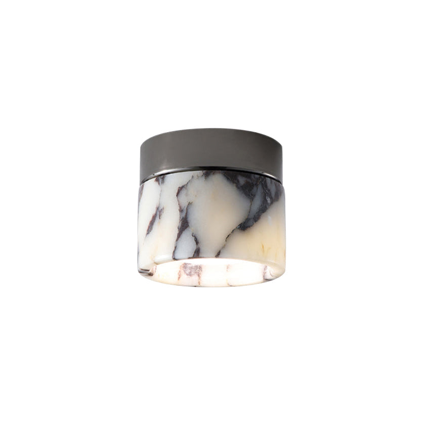 Ronde Plafondlamp Marmer met Glazen Kap Moderne Verlichting voor Woonkamer Slaapkamer Hal en Eetkamer | Sansoti
