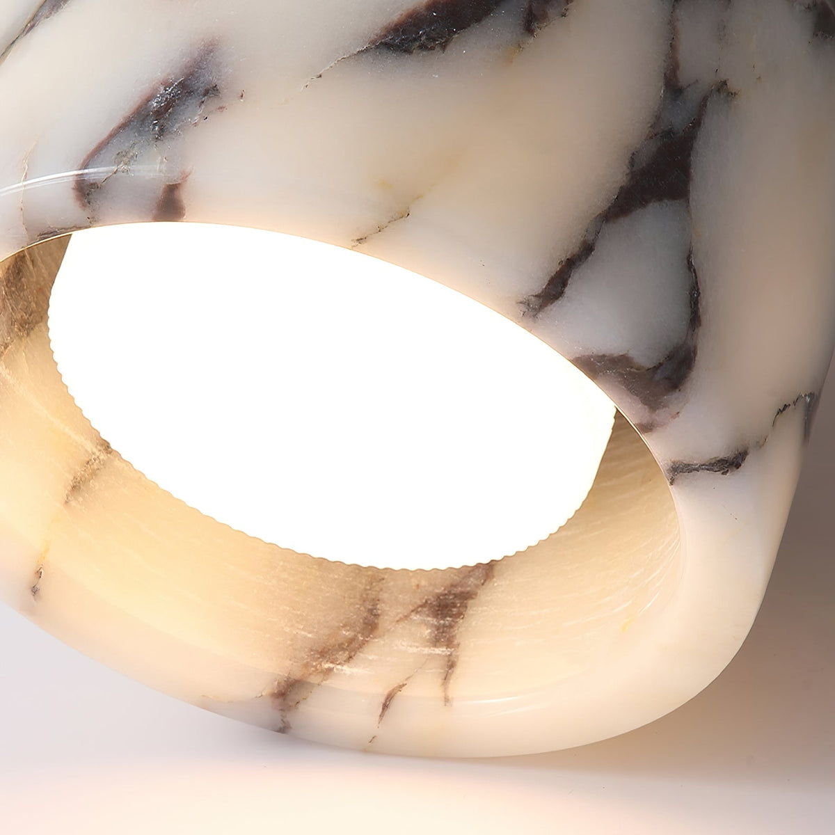 Ronde Plafondlamp Marmer met Glazen Kap Moderne Verlichting voor Woonkamer Slaapkamer Hal en Eetkamer | Sansoti