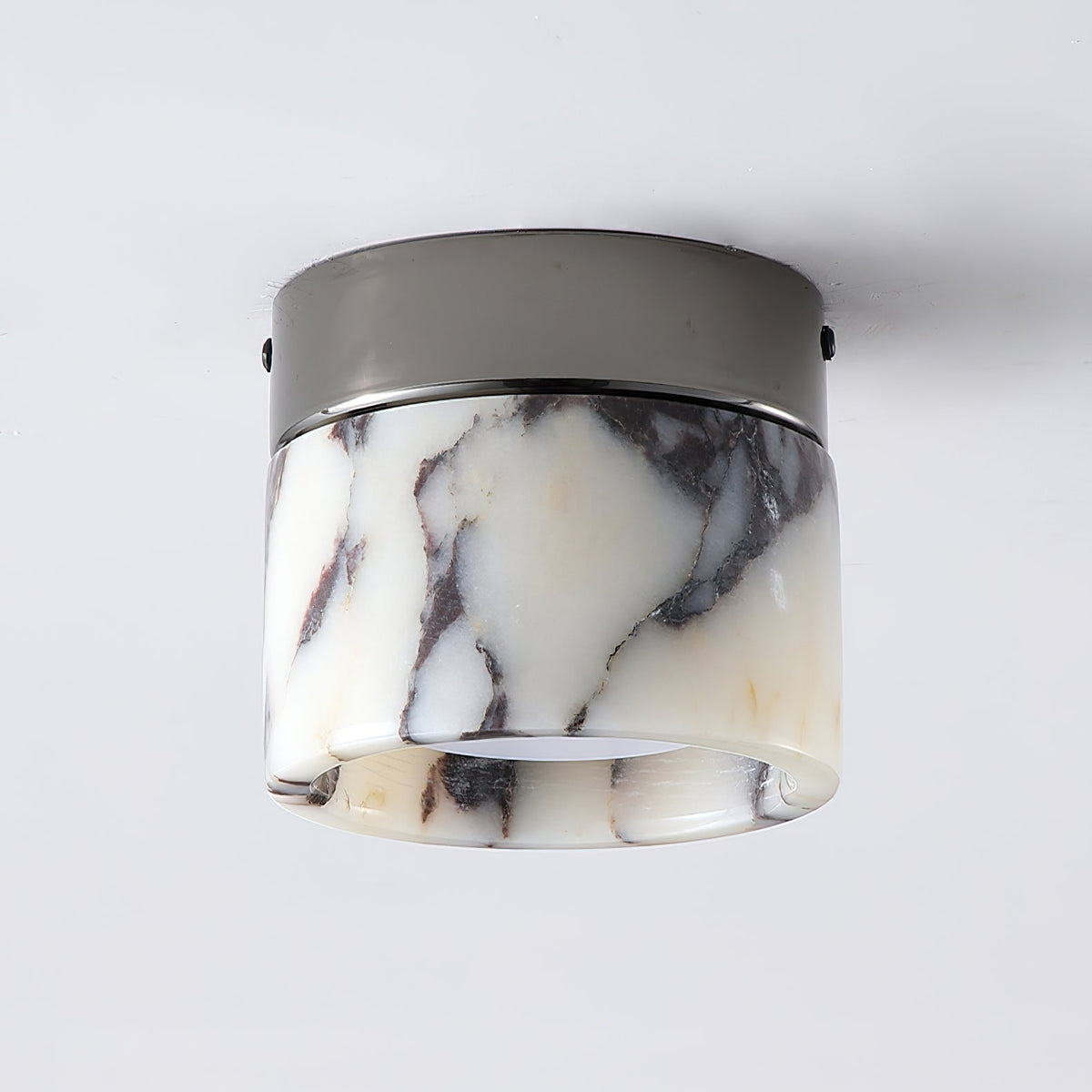 Ronde Plafondlamp Marmer met Glazen Kap Moderne Verlichting voor Woonkamer Slaapkamer Hal en Eetkamer | Sansoti