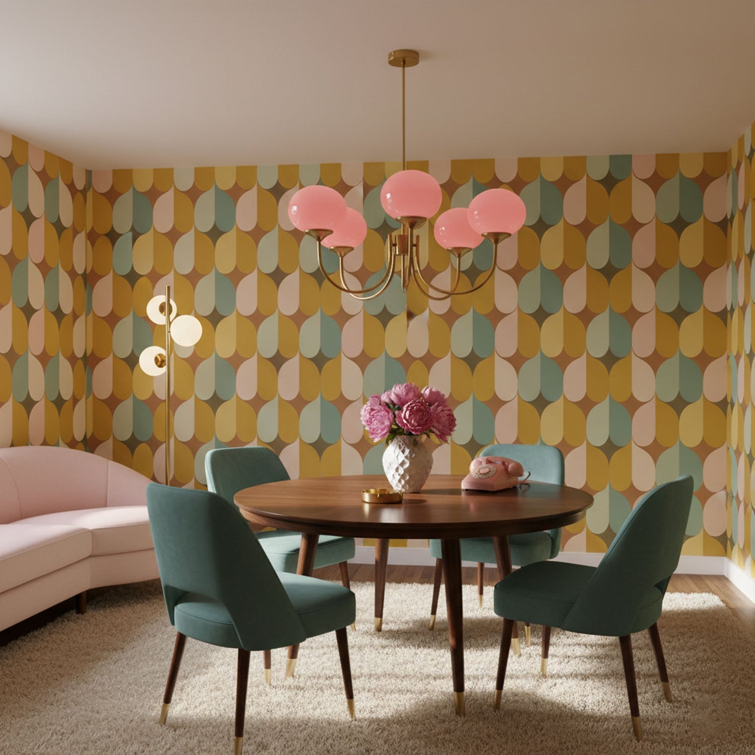 Lustre en Verre Avec Boules Roses, Blanches Ou Crème Et Cadre Doré Ou Chromé Lustre Design Moderne Avec 3 Ou 5 Points Lumineux Pour Salon Et Salle à Manger | Restfield