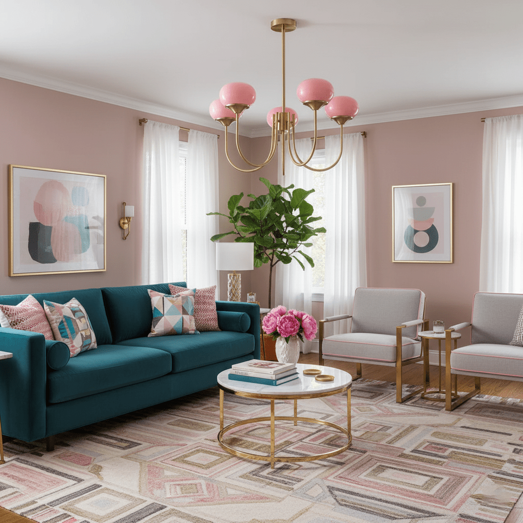 Lustre en Verre Avec Boules Roses, Blanches Ou Crème Et Cadre Doré Ou Chromé Lustre Design Moderne Avec 3 Ou 5 Points Lumineux Pour Salon Et Salle à Manger | Restfield
