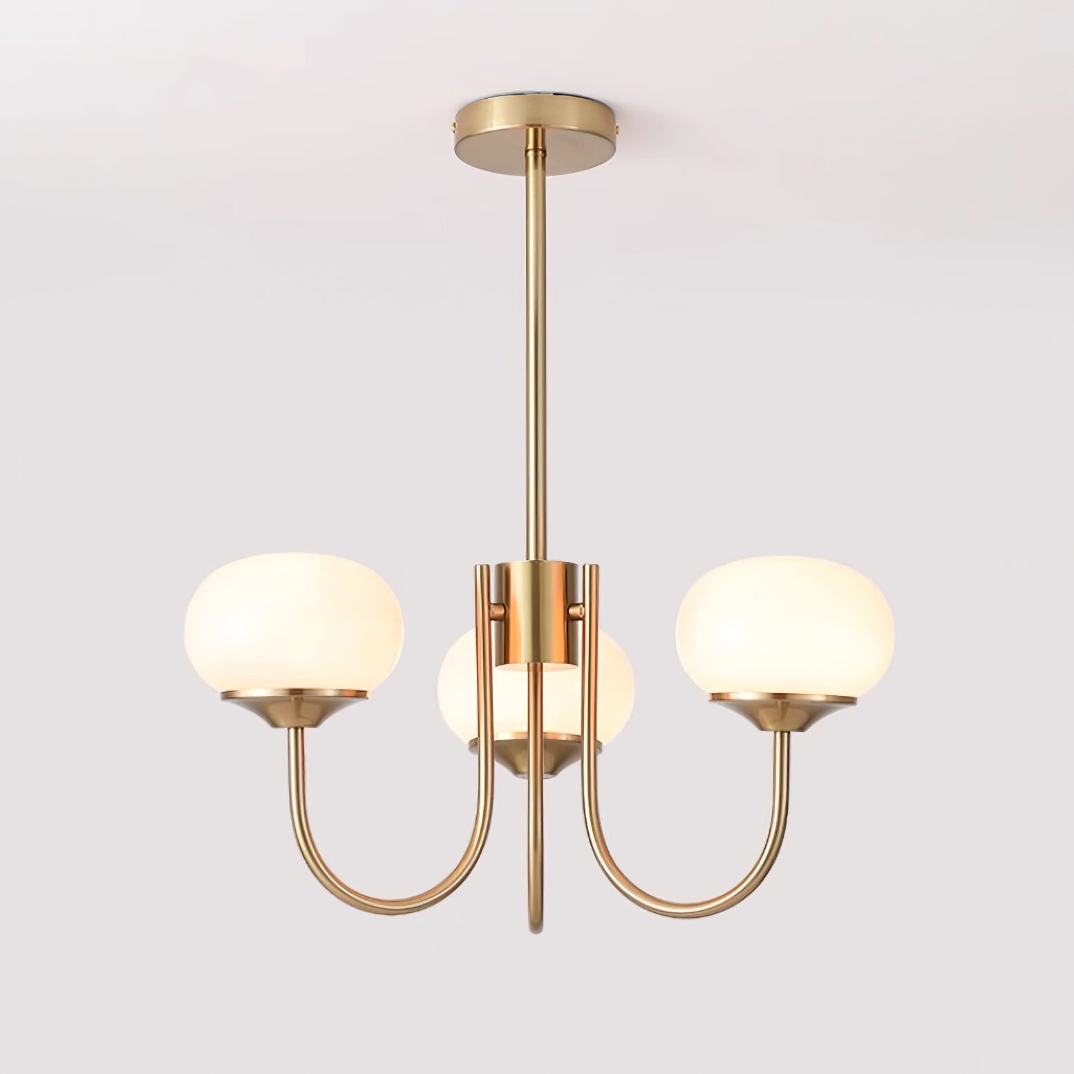 Lustre en Verre Avec Boules Roses, Blanches Ou Crème Et Cadre Doré Ou Chromé Lustre Design Moderne Avec 3 Ou 5 Points Lumineux Pour Salon Et Salle à Manger | Restfield