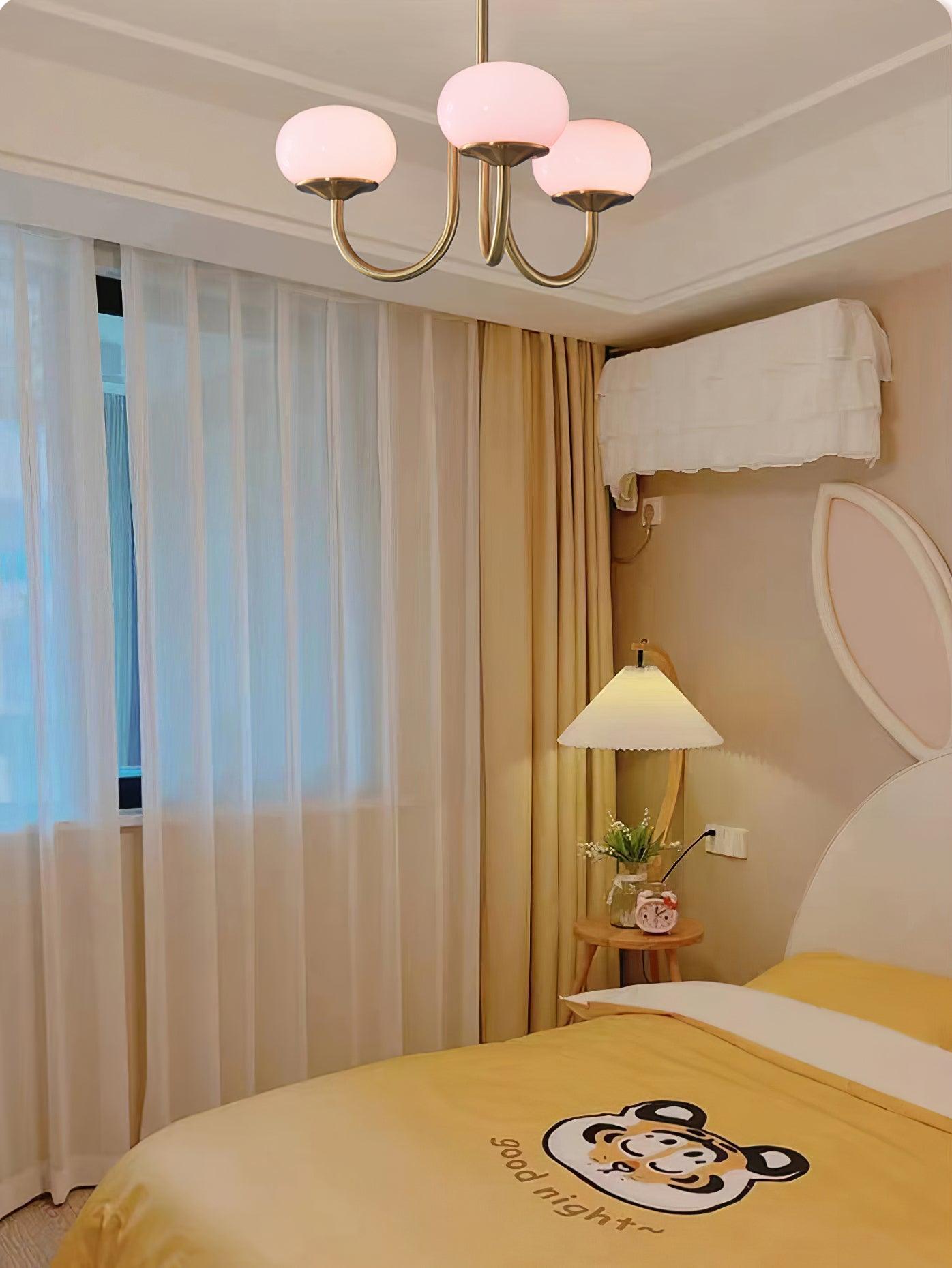 Plafondlamp Glas Roze Goud Retro 3 of 5 Lichts Hanglamp Woonkamer Slaapkamer Eetkamer Luxe | Sansoti